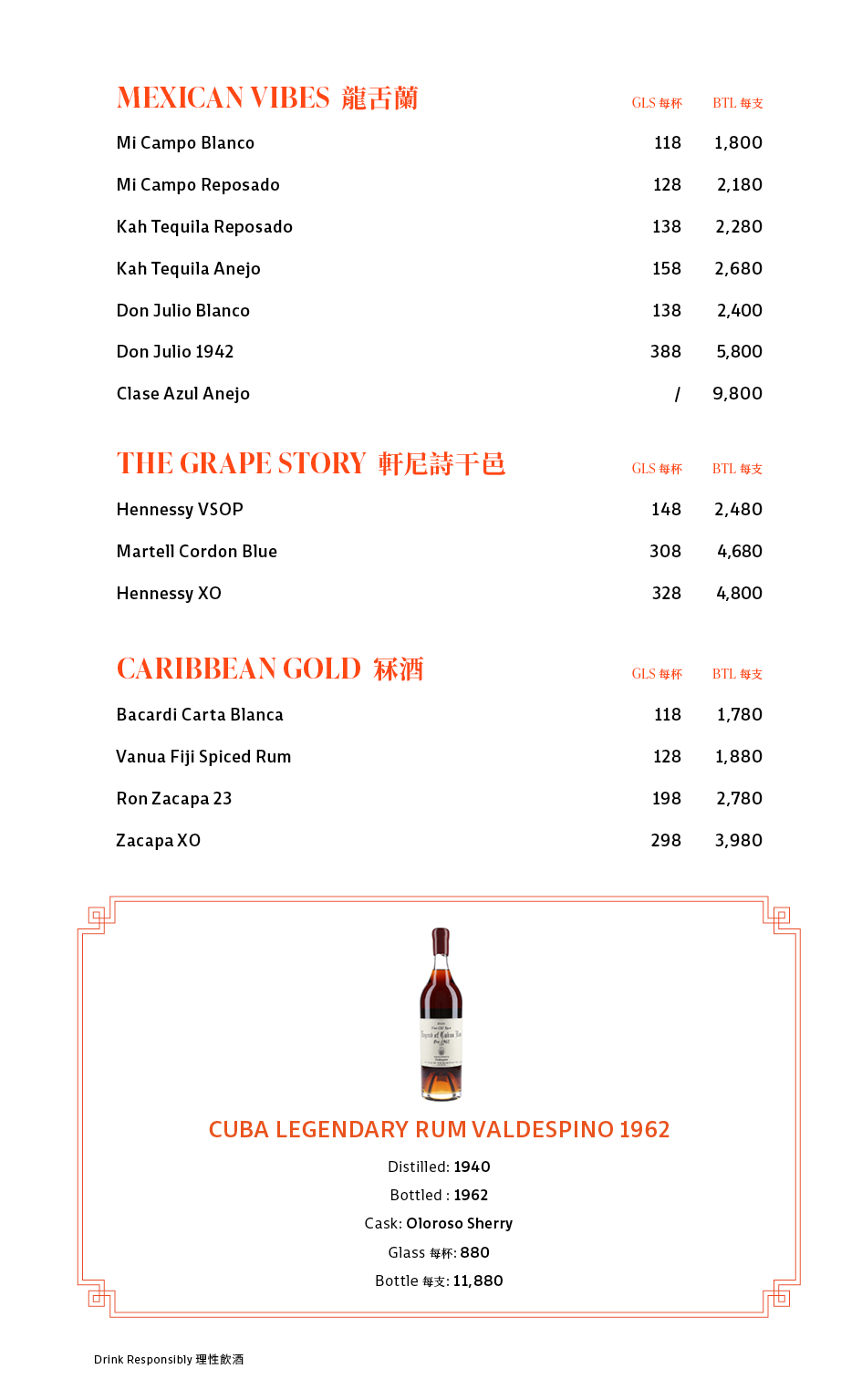 DRINKS MENU
