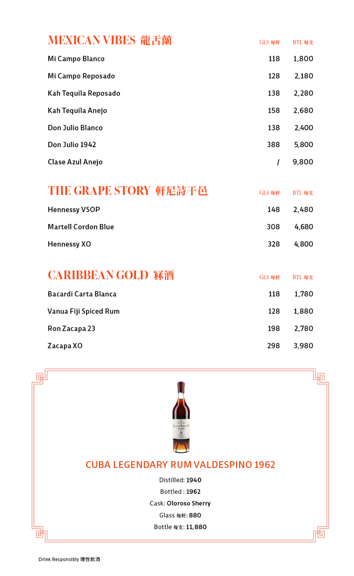 DRINKS MENU