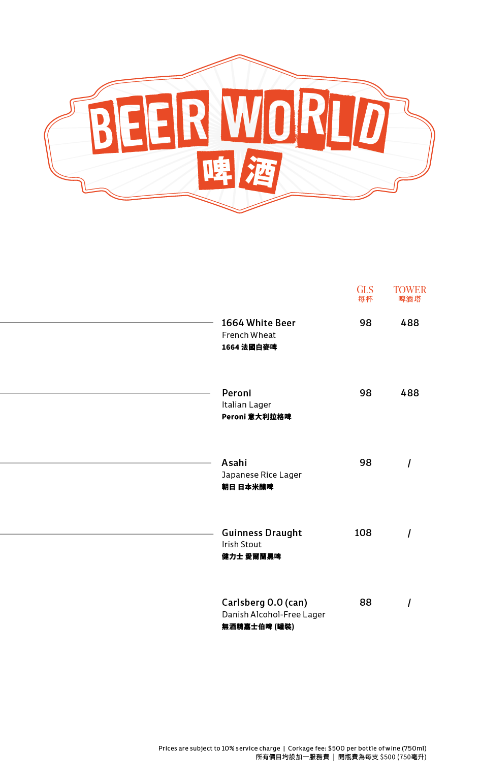 DRINKS MENU