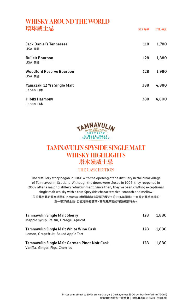 DRINKS MENU