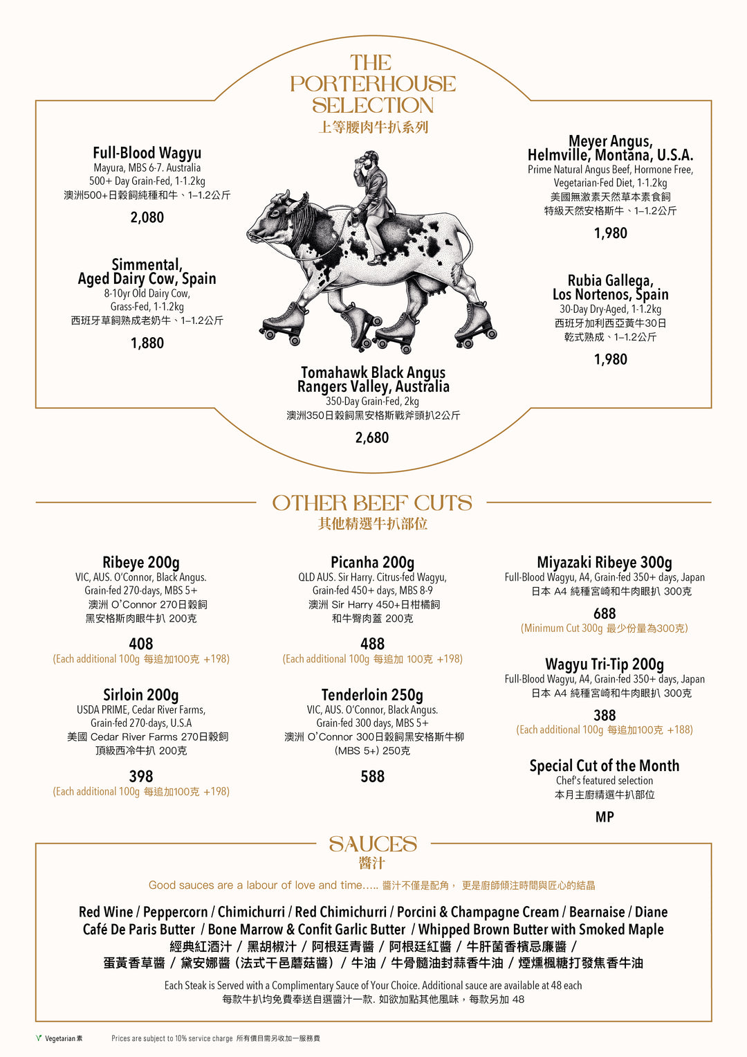 PORTERHOUSE 主餐牌 